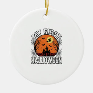 My First Halloween Vintage Toddler Shirt Design_1 Ceramic Tree Decoration
