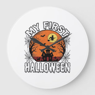 My First Halloween Vintage Toddler Shirt Design_1 Large Clock