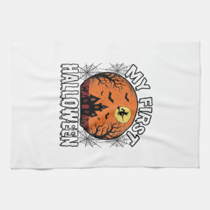 My First Halloween Vintage Toddler Shirt Design_1 Tea Towel