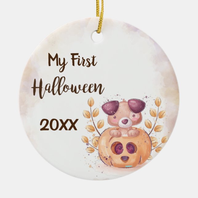 My First Happy Halloween Ceramic  Ornament (Front)