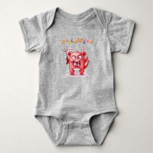 My First Happy Halloween Funny Horror Devil Baby Bodysuit