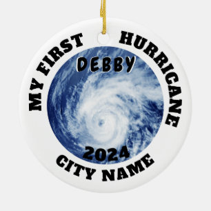 My First Hurricane Debby Custom Florida City Name Ceramic Tree Decoration