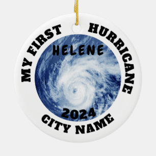 My First Hurricane Helene Custom City Name Ceramic Tree Decoration