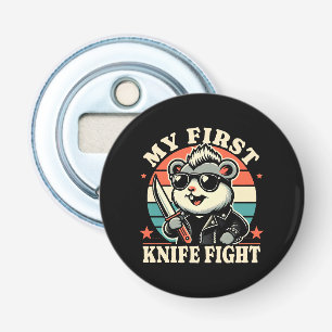 My First Knife Fight - Cool Hamster Bottle Opener