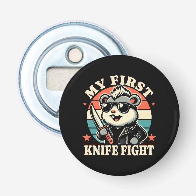 My First Knife Fight - Cool Hamster Bottle Opener (Front)