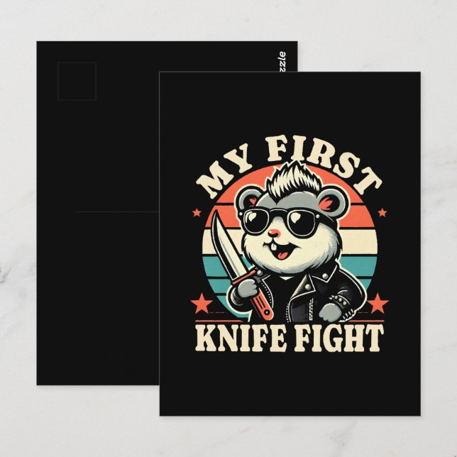 My First Knife Fight - Cool Hamster Postcard (Front/Back)