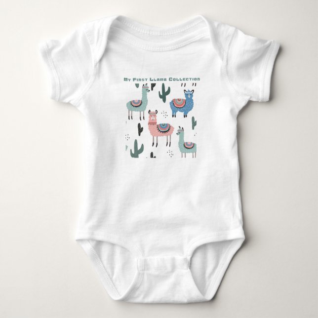 My First Llama Collection Baby Bodysuit (Front)