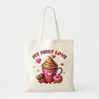 My First Love Cupcake And Coffee Tote Bag