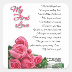 My First Love Poetry Art By Stanley Mathis Square Sticker