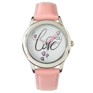 My First Love Watch   Sweet Pink Script Timepiece 