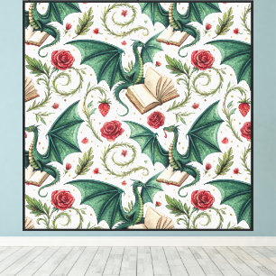 My First Loves - Dragons and Books Canvas Print