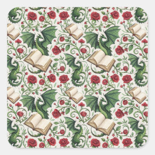 My First Loves - Dragons and Books Square Sticker