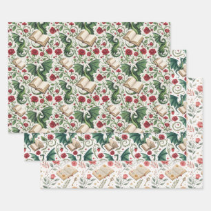 My First Loves - Dragons and Books Wrapping Paper Sheet
