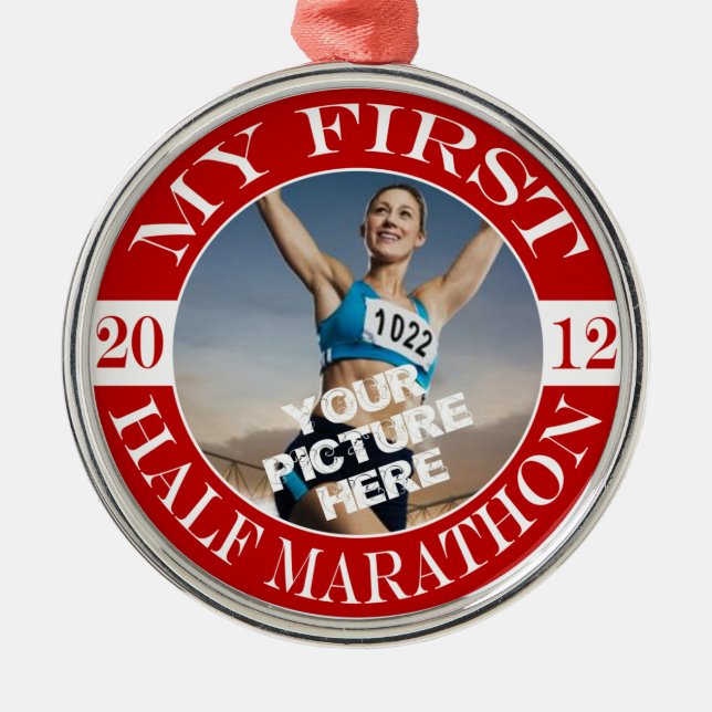 My First Marathon - 2012 Metal Tree Decoration (Front)