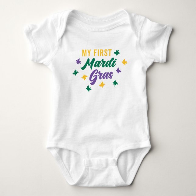 My First Mardi Gras Baby Bodysuit (Front)