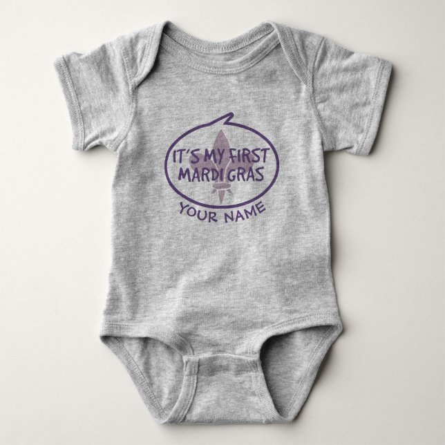 My First Mardi Gras Baby Bodysuit (Front)