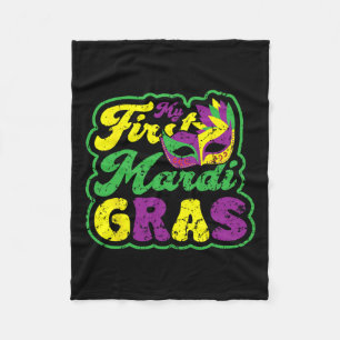 My First Mardi Gras Mardi Gras Party Funny Holiday Fleece Blanket