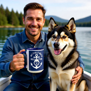My First Mate Has Fur Husky Dog Boating Fishing Mug