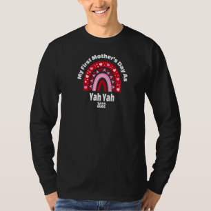My First Mother's Day As Yah Yah 2022 Cute Heart R T-Shirt
