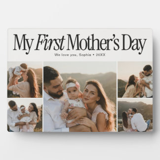 My First Mothers Day Retro Photo Collage Plaque