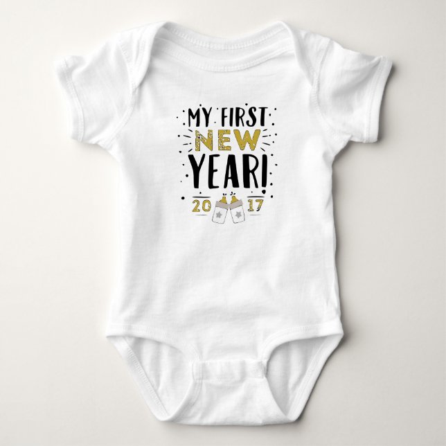 My First New Year Baby Bodysuit (Front)