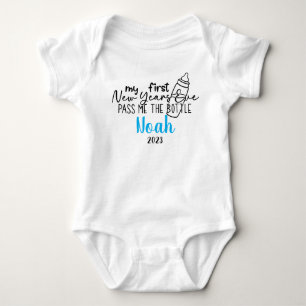 My First New Year's Eve Pass Me The Bottle Baby Bodysuit