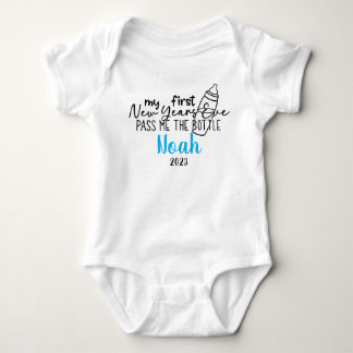 My First New Year's Eve Pass Me The Bottle Baby Bodysuit