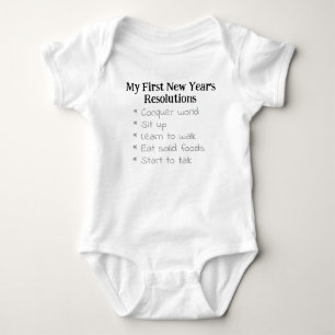 My First New Year's Resolutions, Unisex, Funny Baby Bodysuit