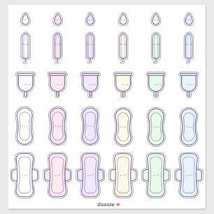 My First Period Cute Rainbow Pad Tampon Set