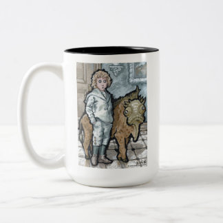 My First Pet #4 - Surreal Odd Goth Creature Two-Tone Coffee Mug