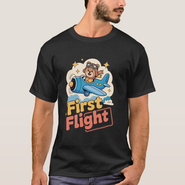 My First Plane Ride First Time Flying Adventure Ai T-Shirt (Front)