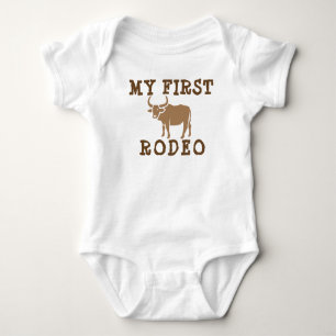 My First Rodeo Birthday Boy 1st Cowboy Western Baby Bodysuit
