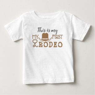 My First Rodeo Birthday Boy 1st Cowboy Western Baby T-Shirt