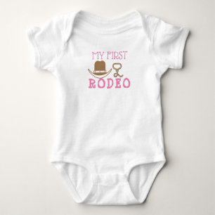 My First Rodeo Birthday Girl 1st Cowboy Western Baby Bodysuit