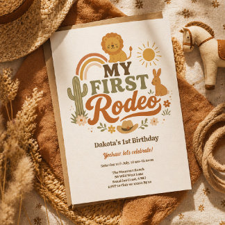 My First Rodeo Birthday Invitation 1st Birthday