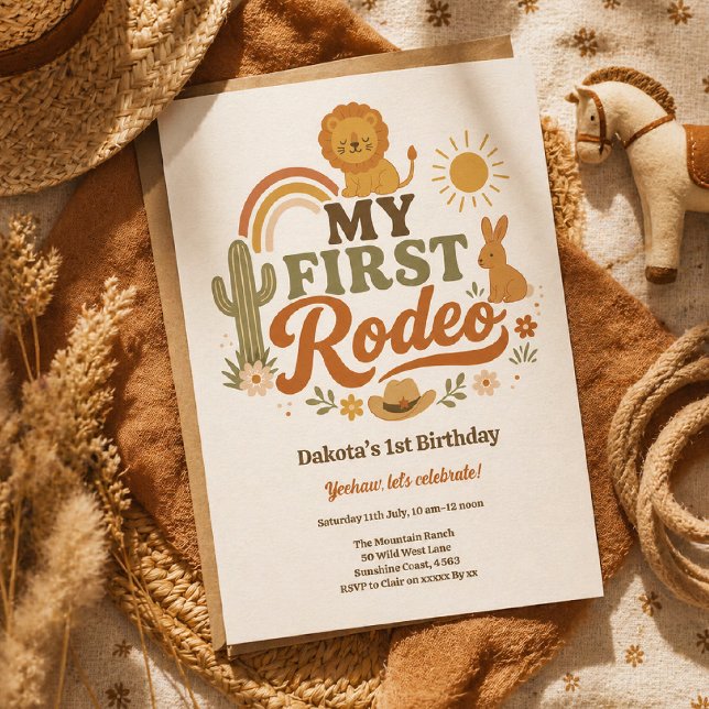 My First Rodeo Birthday Invitation 1st Birthday (Creator Uploaded)