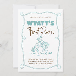 My First Rodeo Birthday Invitation Western