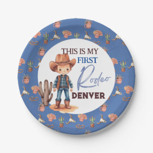 My first Rodeo Birthday Party 1st Western  Paper Plate