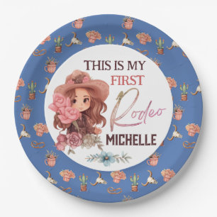 My first Rodeo Birthday Party 1st Western  Paper Plate