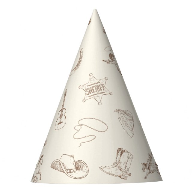 My First Rodeo Birthday Pattern Party Hat (Front)