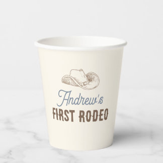 My First Rodeo Birthday Personalised Neutral Paper Cups