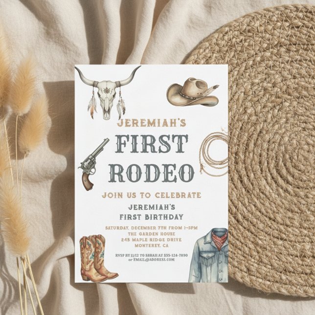 My First Rodeo Cowboy 1st Birthday Invitation (Creator Uploaded)