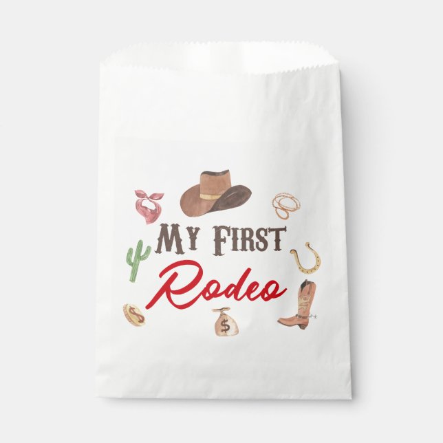 My First Rodeo Cowboy 1st First Birthday Favour Bags (Front)