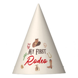 My First Rodeo Cowboy 1st First Birthday Party Hat