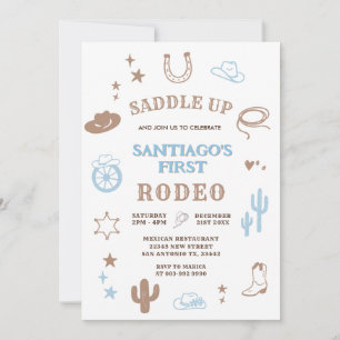 My First Rodeo Cowboy Birthday Invitation