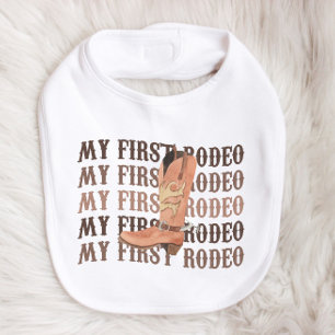 My First Rodeo Cowboy Boot First 1st Birthday Bib