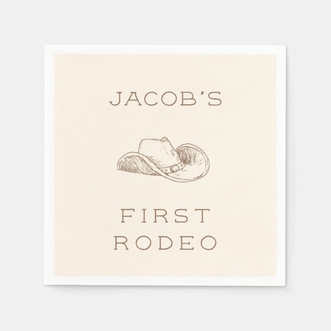 My First Rodeo Customisable Neural Party Napkin (Front)