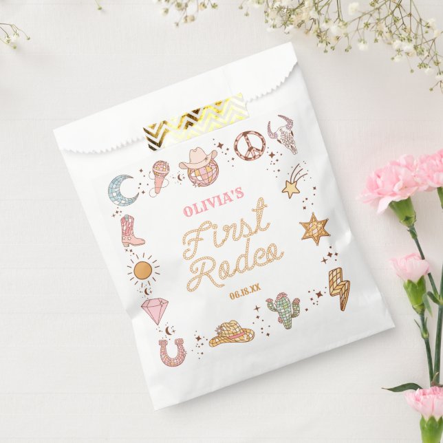 My First Rodeo Disco Cowgirl 1st Birthday Party Favour Bags (Sealed)