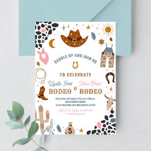 My First Rodeo Joint Cowboy Birthday Invitation