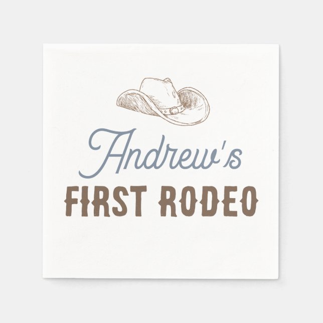 My First Rodeo Personalised Birthday Napkin (Front)